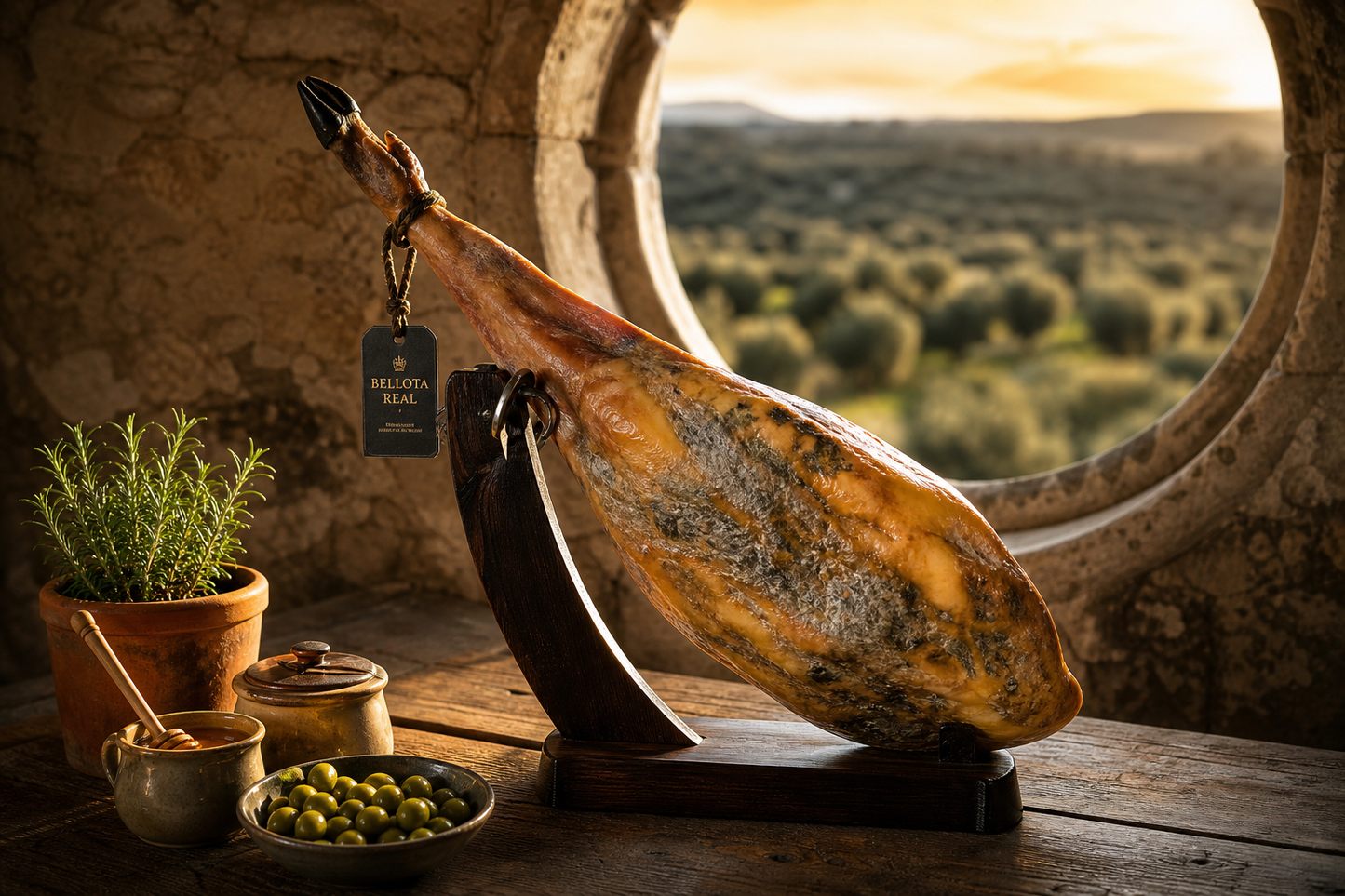 Jamón de Bellota 100% Ibérico · Curación 36 meses